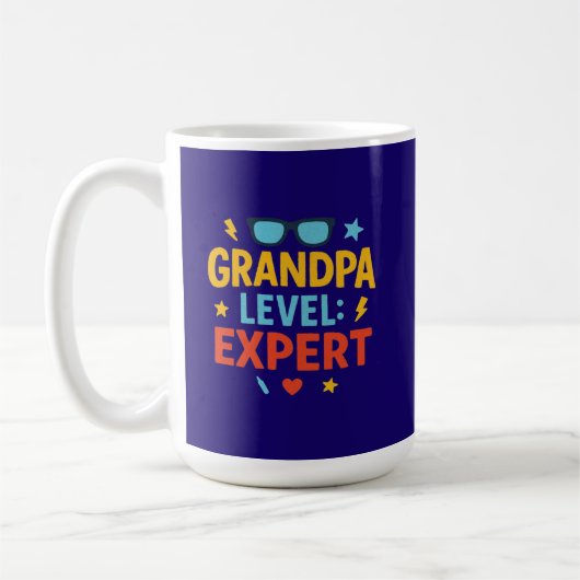 grandpa level expert (cartoon style) koffiemok (Links)