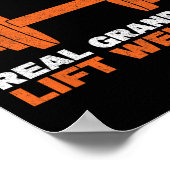 Grandpa Lift Weights Bodybuilding Grandfather Weig Poster (Hoek)