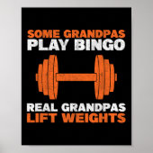 Grandpa Lift Weights Bodybuilding Grandfather Weig Poster (Voorkant)