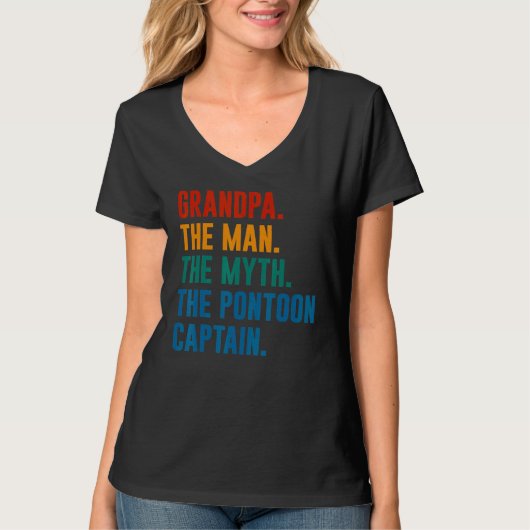 Grandpa Man Myth Pontoon Captain  Grandfather Pont T-shirt (Voorkant)