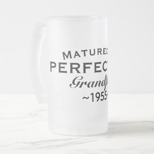 Grandpa "Matured to perfection" Name Year Frosted Matglas Bierpul (Voorkant links)