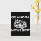 Grandpa Mows Funny Lawn Mower Father's Day Papa Kaart (Gele Bloem)