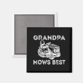 Grandpa Mows Funny Lawn Mower Father's Day Papa  Magneet (Voorkant / Achterkant)