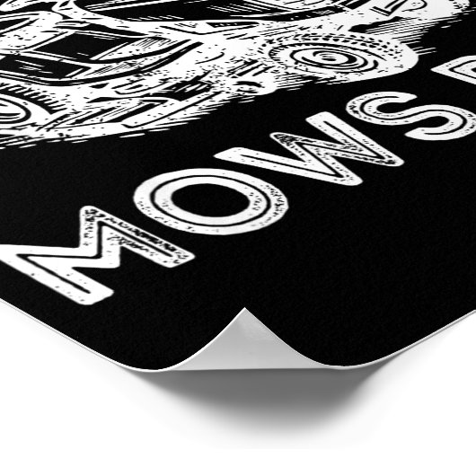 Grandpa Mows Funny Lawn Mower Father's Day Papa  Poster (Hoek)