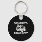 Grandpa Mows Funny Lawn Mower Father's Day Papa  Sleutelhanger (Voorkant)