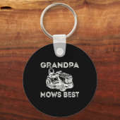 Grandpa Mows Funny Lawn Mower Father's Day Papa  Sleutelhanger (Voorkant)