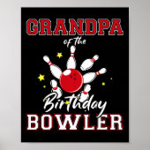 Grandpa Of The Birthday Bowler Bday Bowling Celebr Poster (Voorkant)