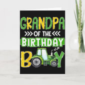 Grandpa Of The Birthday Boy Tractors Farm Trucks F Kaart (Voorkant)