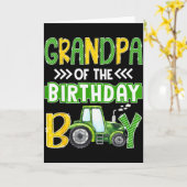 Grandpa Of The Birthday Boy Tractors Farm Trucks F Kaart (Gele Bloem)