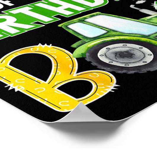 Grandpa Of The Birthday Boy Tractors Farm Trucks F Poster (Hoek)