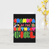 Grandpa Of The Birthday Girl Melon Family Matching Kaart (Gele Bloem)