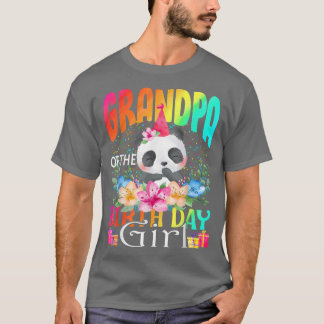 Grandpa Of The Birthday Girl Panda Unicorn  T-shirt