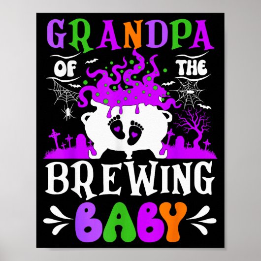 Grandpa Of The Brewing Baby Grandpa To Be Hallowee Poster (Voorkant)