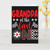 Grandpa Of The Fast One Birthday 1st Race Car Fami Kaart (Gele Bloem)