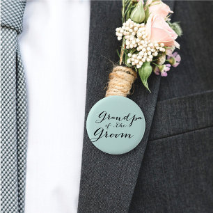 Grandpa of the Groom Script Wedding Bridal Party Ronde Button 5,7 Cm