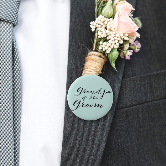 Grandpa of the Groom Script Wedding Bridal Party Ronde Button 5,7 Cm