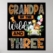Grandpa Of The Wild And Three 3rd Birthday Boy Saf Poster (Voorkant)