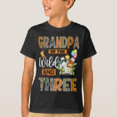 Grandpa Of The Wild And Three 3rd Birthday Boy Saf T-shirt (Voorkant)