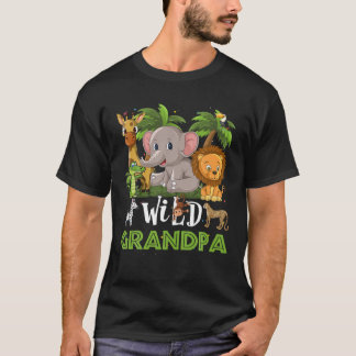 Grandpa Of The Wild Zoo Birthday Safari Jungle Ani T-shirt