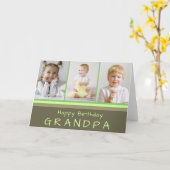 Grandpa Photo Collage Birthday Kaart (Gele Bloem)