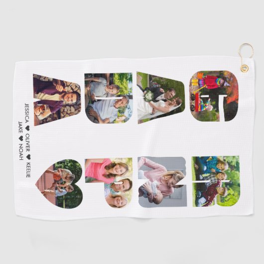GRANDPA Photo Collage Letter Cutout Personated Golfhanddoek (Horizontaal)