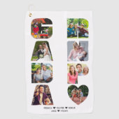 GRANDPA Photo Collage Letter Cutout Personated Golfhanddoek (Voorkant)