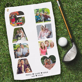 GRANDPA Photo Collage Letter Cutout Personated Golfhanddoek