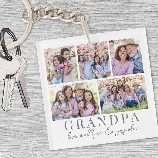 Grandpa Photo Collage Sleutelhanger