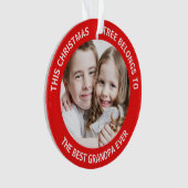 Grandpa Photo Red Ornament (voorkant)