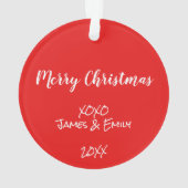 Grandpa Photo Red Ornament (achterkant)