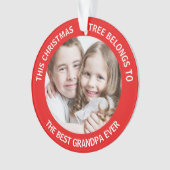 Grandpa Photo Red Ornament (voorkant)
