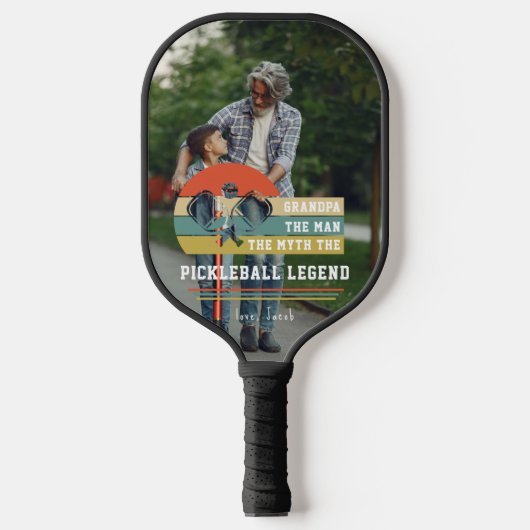 Grandpa Pickleball Legend | Aangepaste foto Pickleball Paddle (Voorkant)