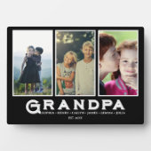 Grandpa Plaque – Custom Names & 3 Photo Collage Fotoplaat (voorkant)