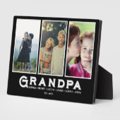 Grandpa Plaque – Custom Names & 3 Photo Collage Fotoplaat (Zijkant)