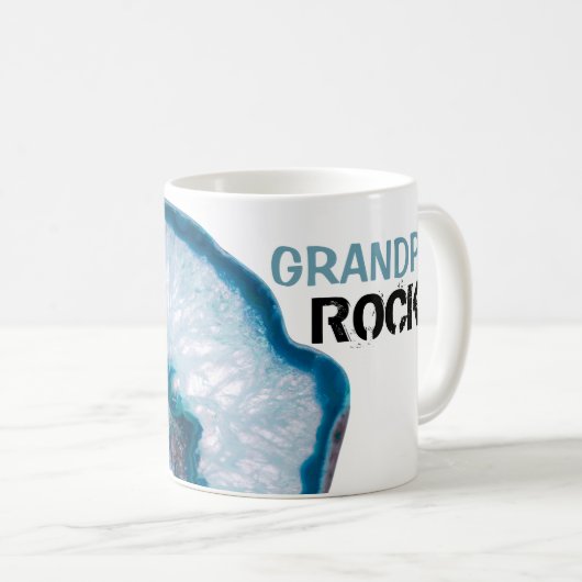 *~* GRANDPA ROCKS Lapidary - Stenen kristallen aga Koffiemok (Voorkant rechts)