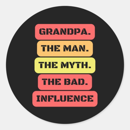 grandpa ronde sticker (Voorkant)