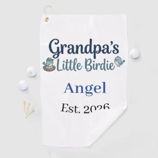 Grandpa’s Little Birdie Baby Keepsake Golf Ball Golfhanddoek
