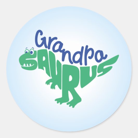 Grandpa Saurus Graphic Ronde Sticker (Voorkant)