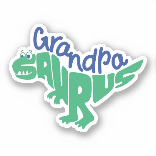 Grandpa Saurus Graphic Sticker (Voorkant)