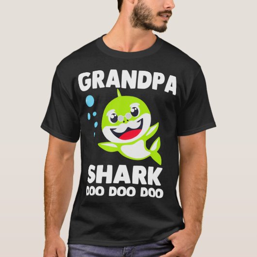 Grandpa Shark Funny Fathers Day Gift for Mens Kid T-shirt (Voorkant)