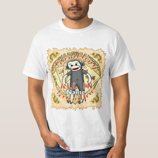 Grandpa Sock Monkey poker T-shirt (Voorkant)