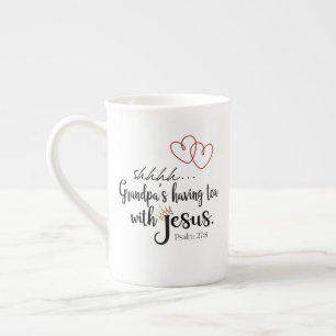 GRANDPA TEA MET JESUS Christelijk Funny Quote Porselein Kop