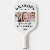 Grandpa The Man The Myth Modern Photo Collage  Pickleball Paddle (Voorkant)