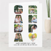 GRANDPA Vaderdag Letter Cutout Photo Collage Kaart (Voorkant)