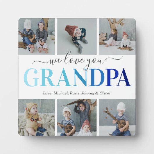 Grandpa Vaderdag Photo Collage Plaque Fotoplaat (Voorkant)
