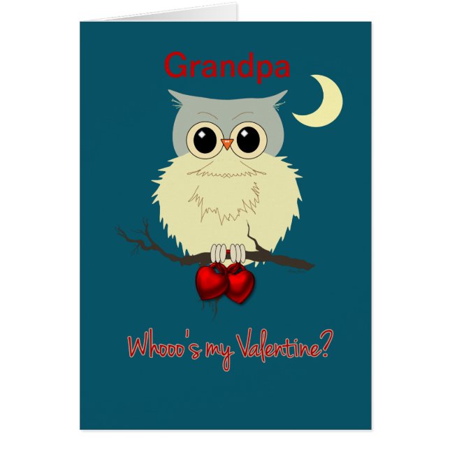 Grandpa Valentijnsdag Cute Owl Humor (Voorkant)