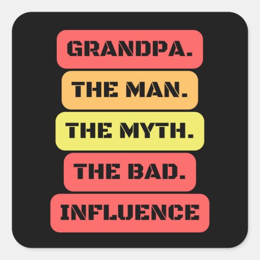 grandpa vierkante sticker (Voorkant)