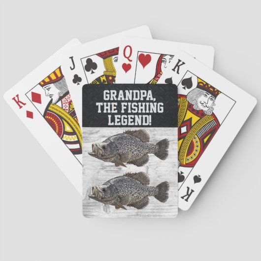 Grandpa Vissen Legend Crappie Funny Pokerkaarten (Achterkant)
