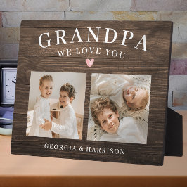 Grandpa We Love You Heart Grandkids Photo Collage Fotoplaat