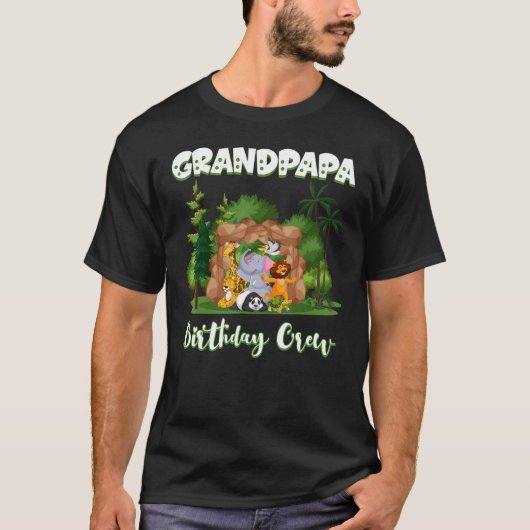 Grandpapa Verjaardag Crew Zoo Dag Safari Party Cel T-shirt (Voorkant)